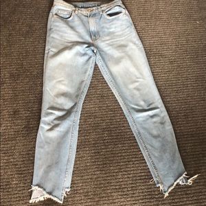 Light wash step hem Reformation jeans